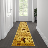 Flash Furniture ACD-RG210-27-BN-GG Brooks Collection 2' x 7' Brown Western Inspired Runner Area Rug for Indoor Use